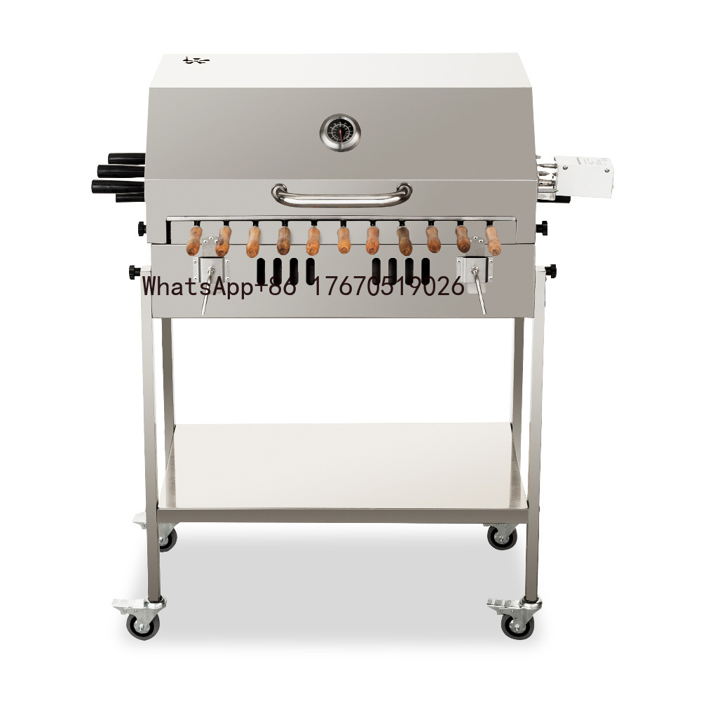 Outdoor Camping Trolley - Churrasqueira Rotativa Moderna a Carvão Grande