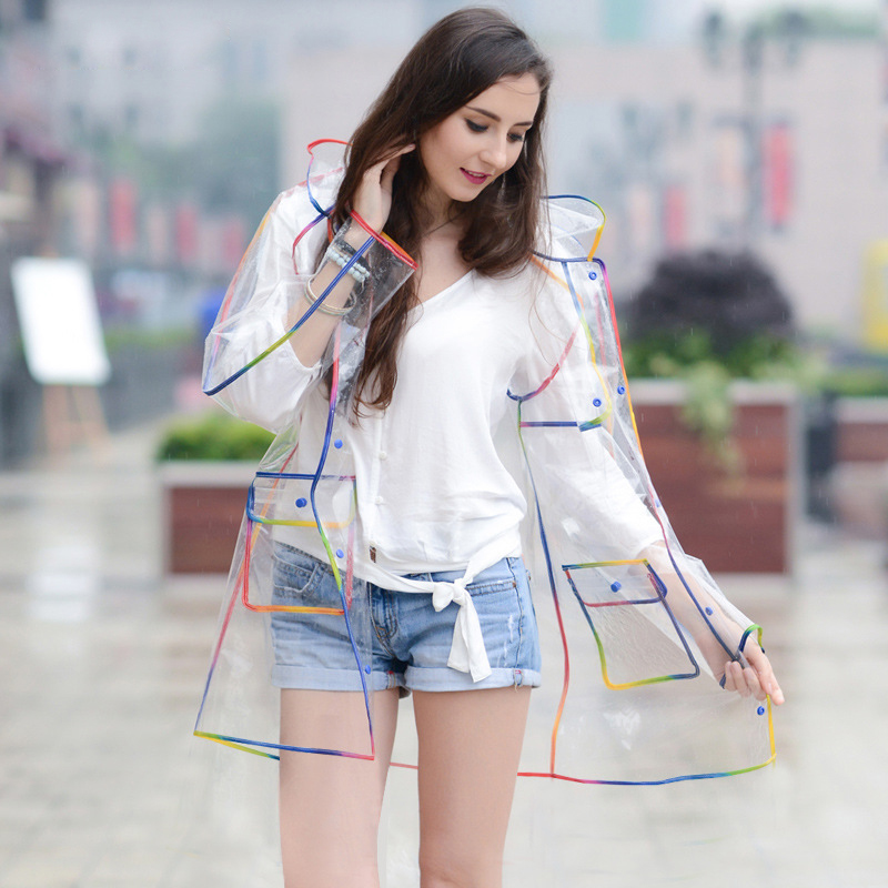 Capa de chuva transparente com - Camping Rain Poncho avaliação e preço