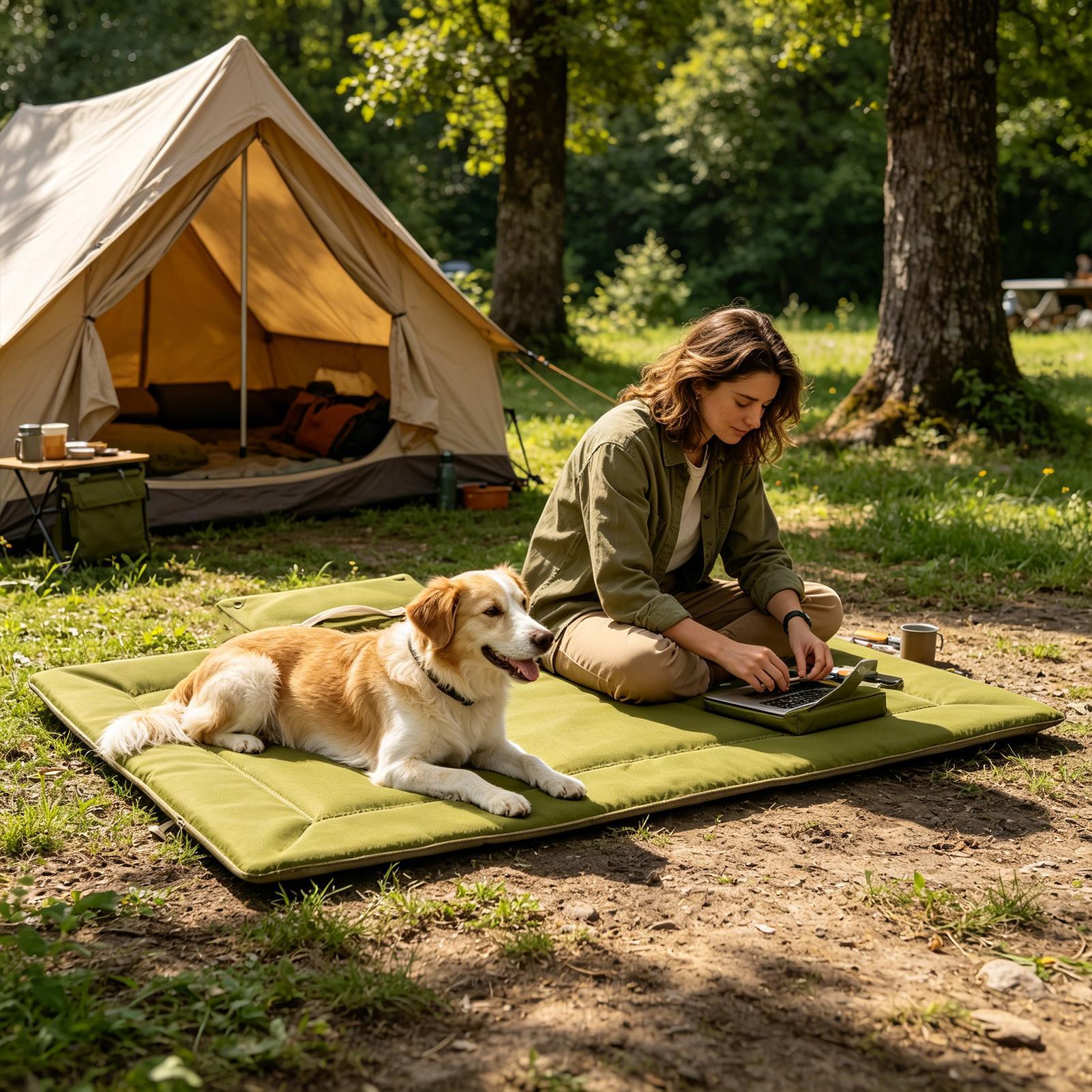 Cama de viagem para cães, dobr - Outdoor Camping Dog Bed avaliação e preço