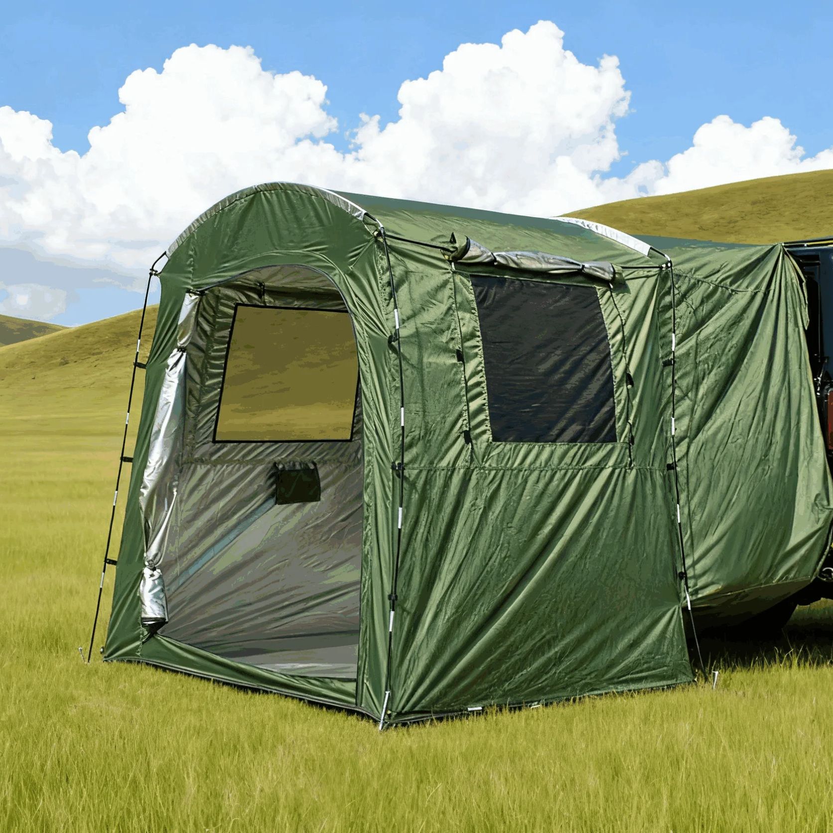 Barraca de extensão do tronco  - Outdoor Camping Van Tent avaliação e preço