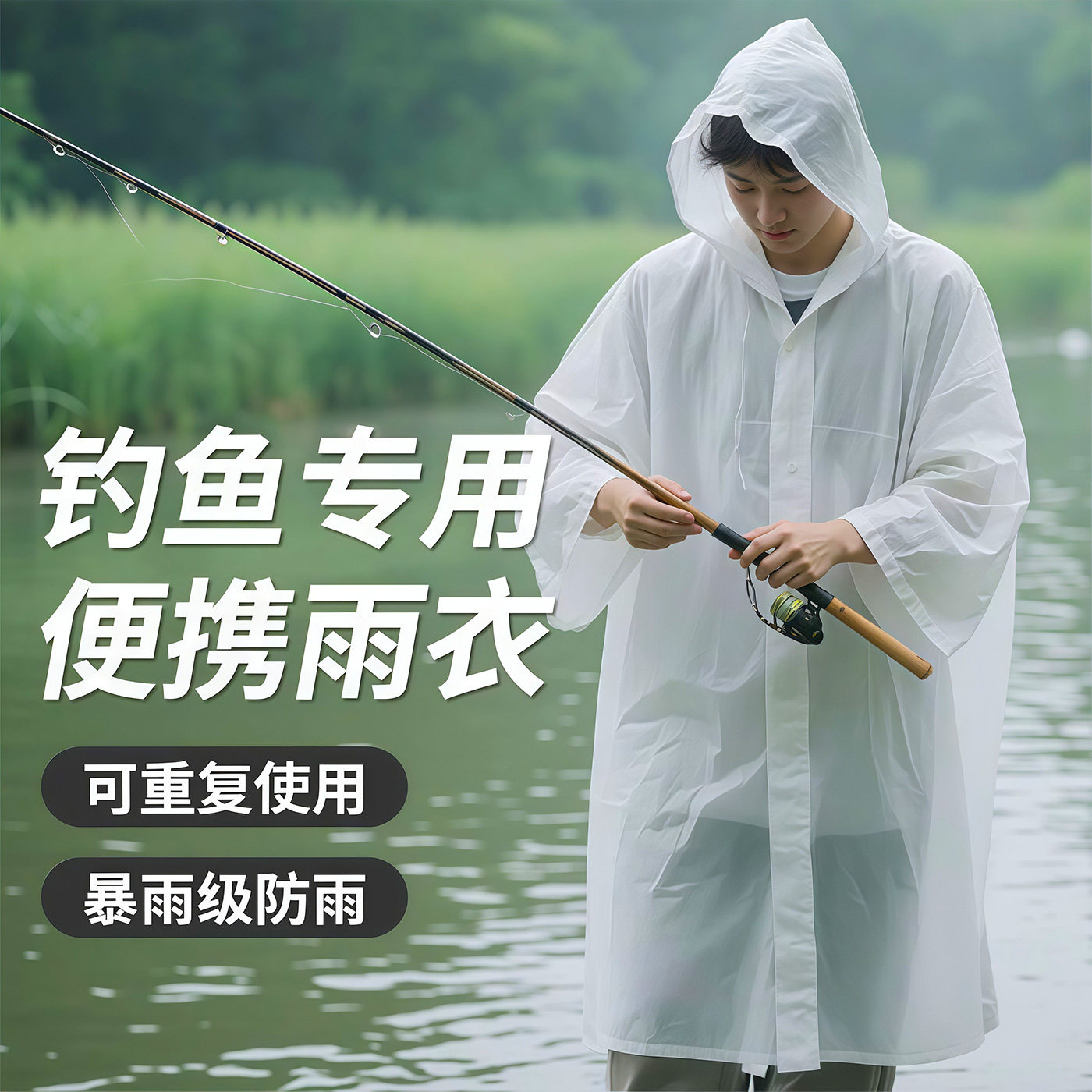 Capa de Chuva EVA Reutilizável - Camping Rain Poncho avaliação e preço